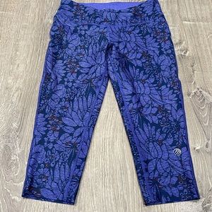 MPG Capri Leggings Floral Blue Purple XS C10